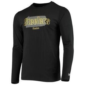 New Era Pittsburgh Steelers black long sleeve top - Mens Extra Large